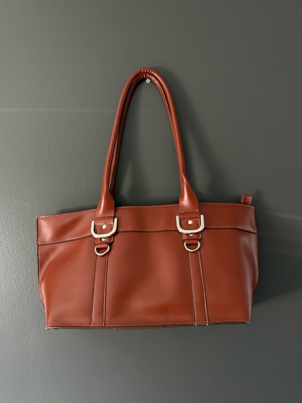 Emilie m Women's Brown Leather Classic Structured Shoulder Bag